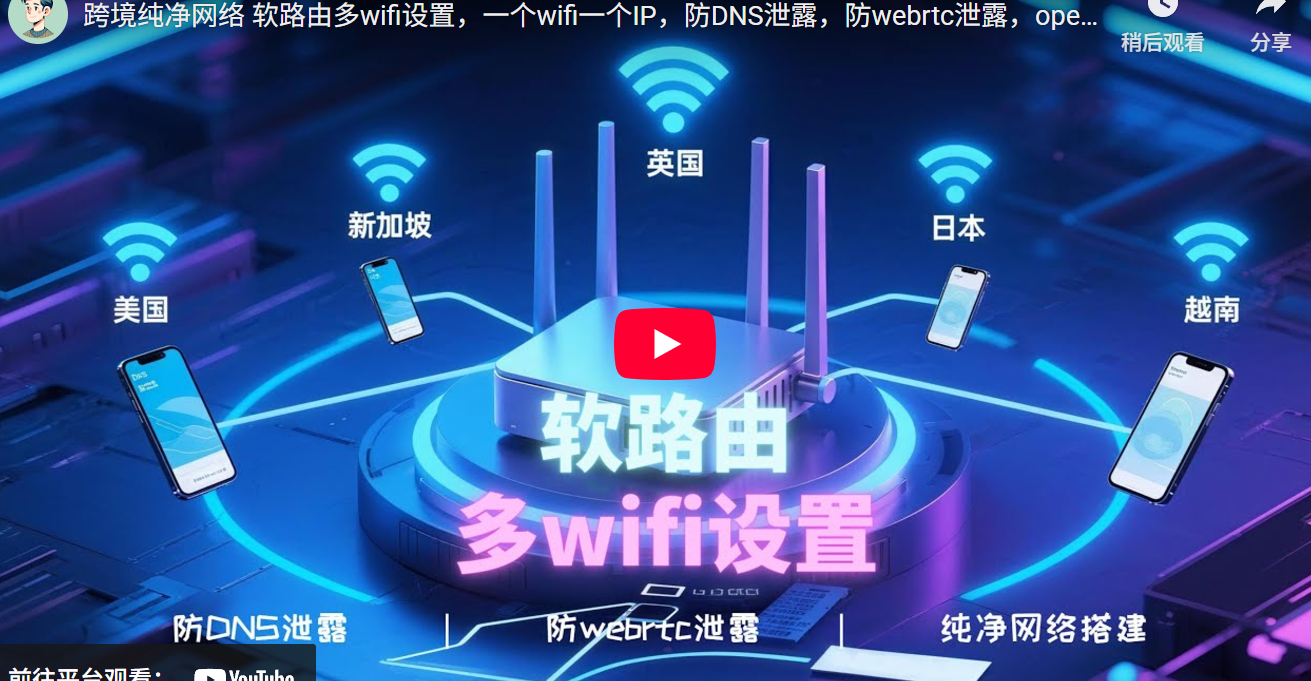 跨境纯净网络 软路由多wifi设置，一个wifi一个IP，防DNS泄露，防webrtc泄露，openclash链式代理-元墨博客